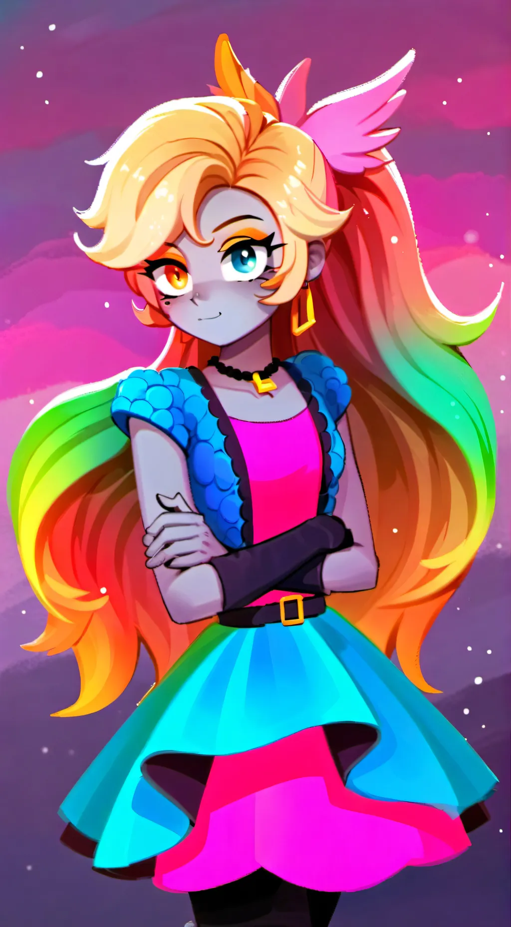 ai character: chica brillante 🎇🎆 background