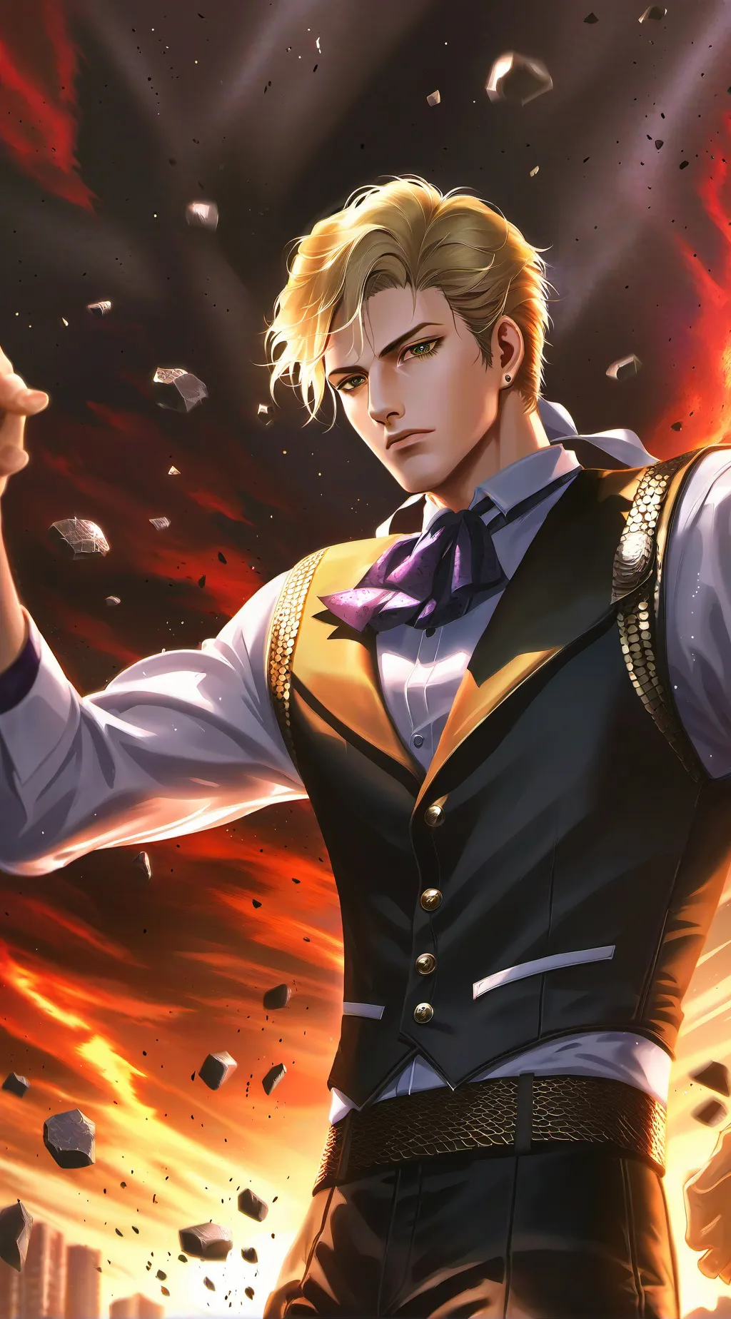 ai character: Giorno Giovanna background
