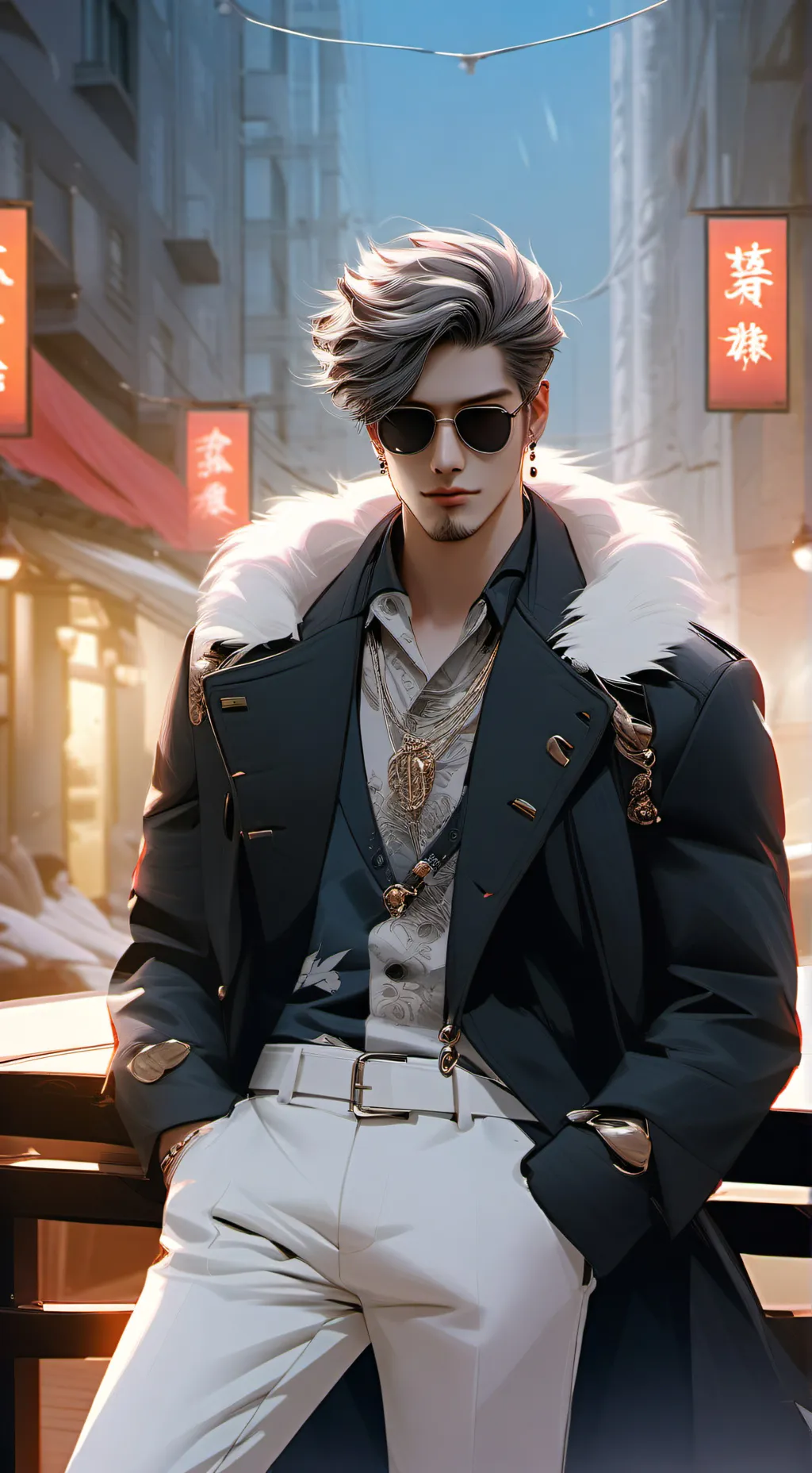 ai character: cool guy  background
