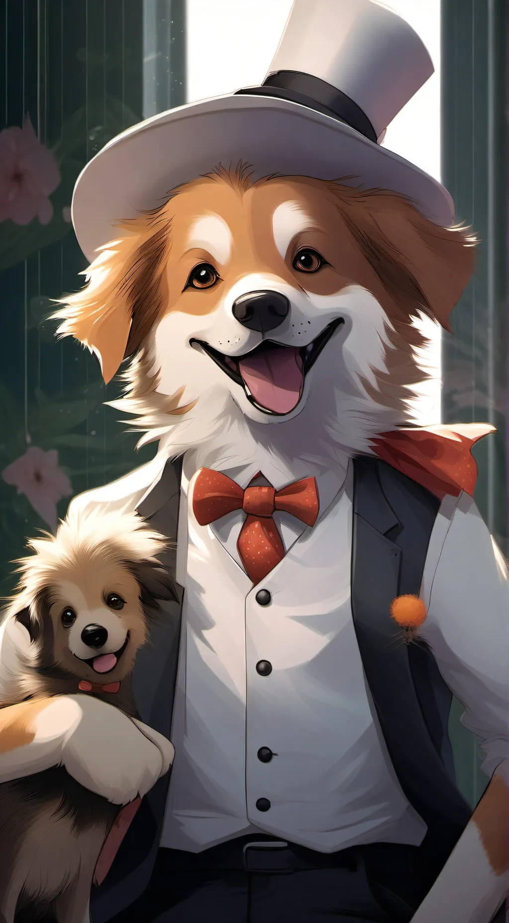 ai character: Tiny dogday background