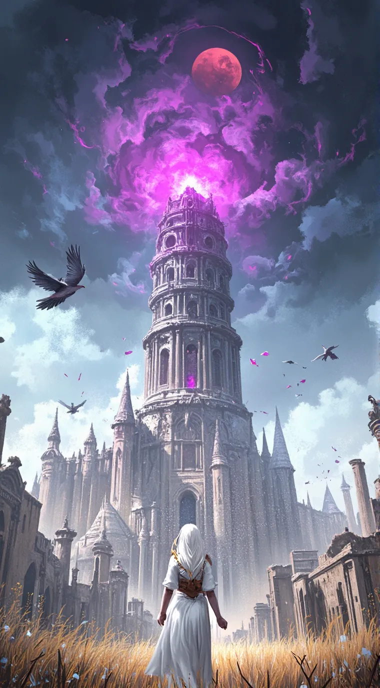ai character: tower of ruins  background