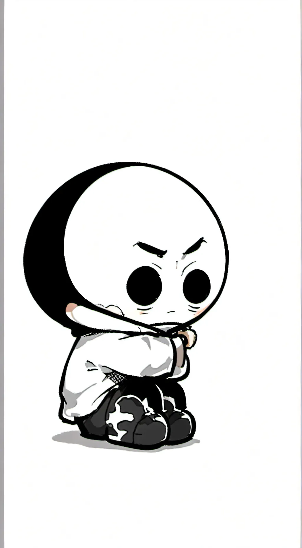 ai character: sad lil guy background