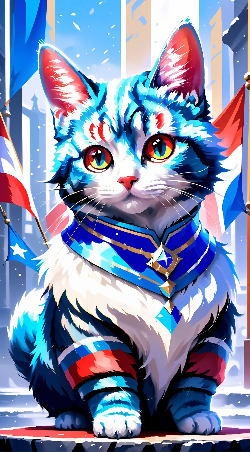 ai character: Russia Cat background