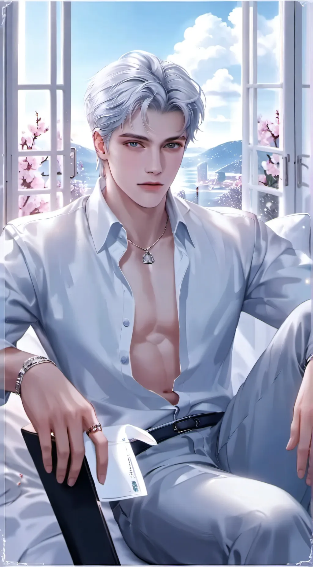 ai character: ❄️Káiser💙 background