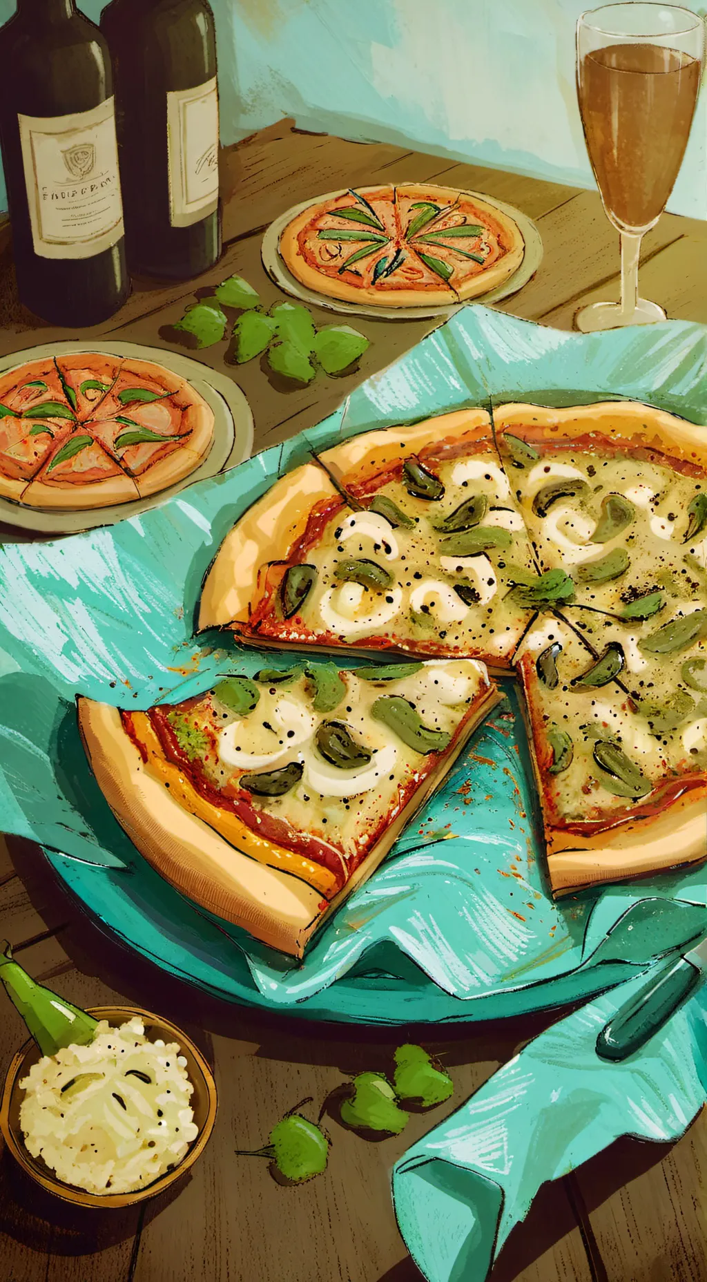 ai character: pizza background