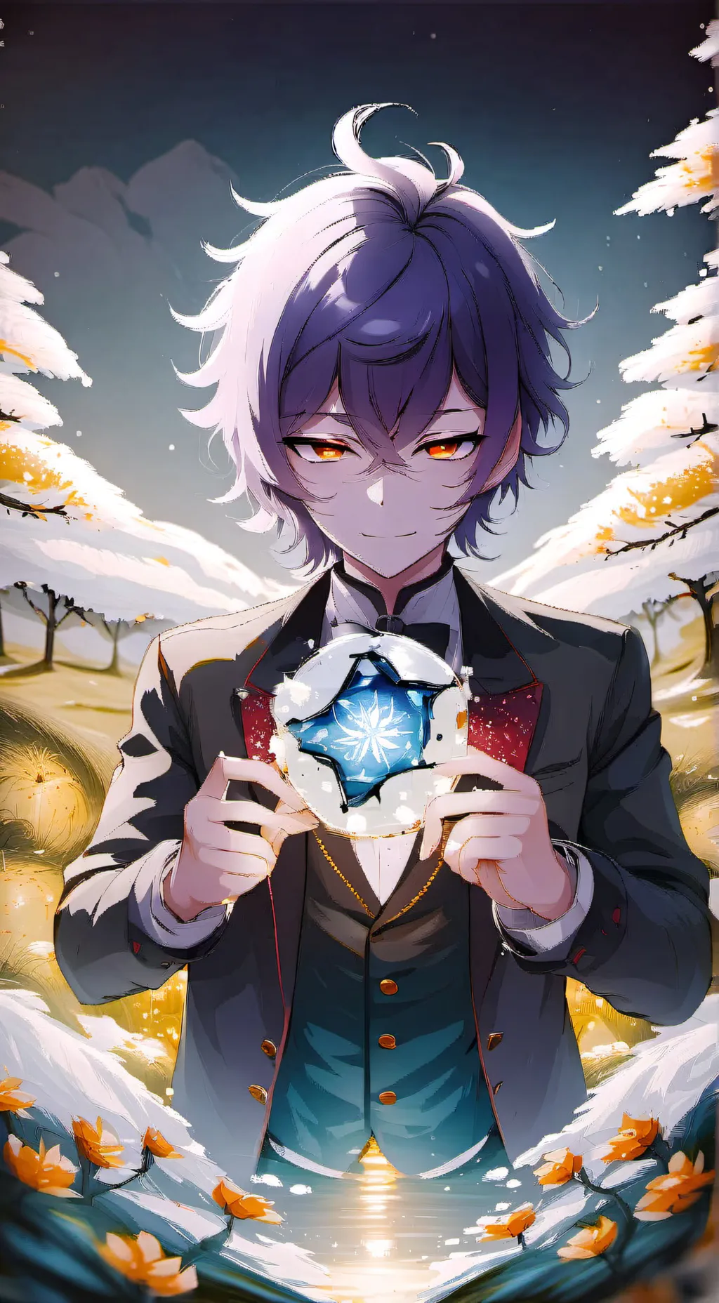 ai character: olho roxo purple background