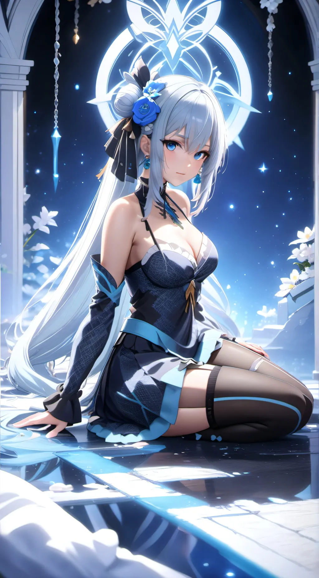 ai character: silver background