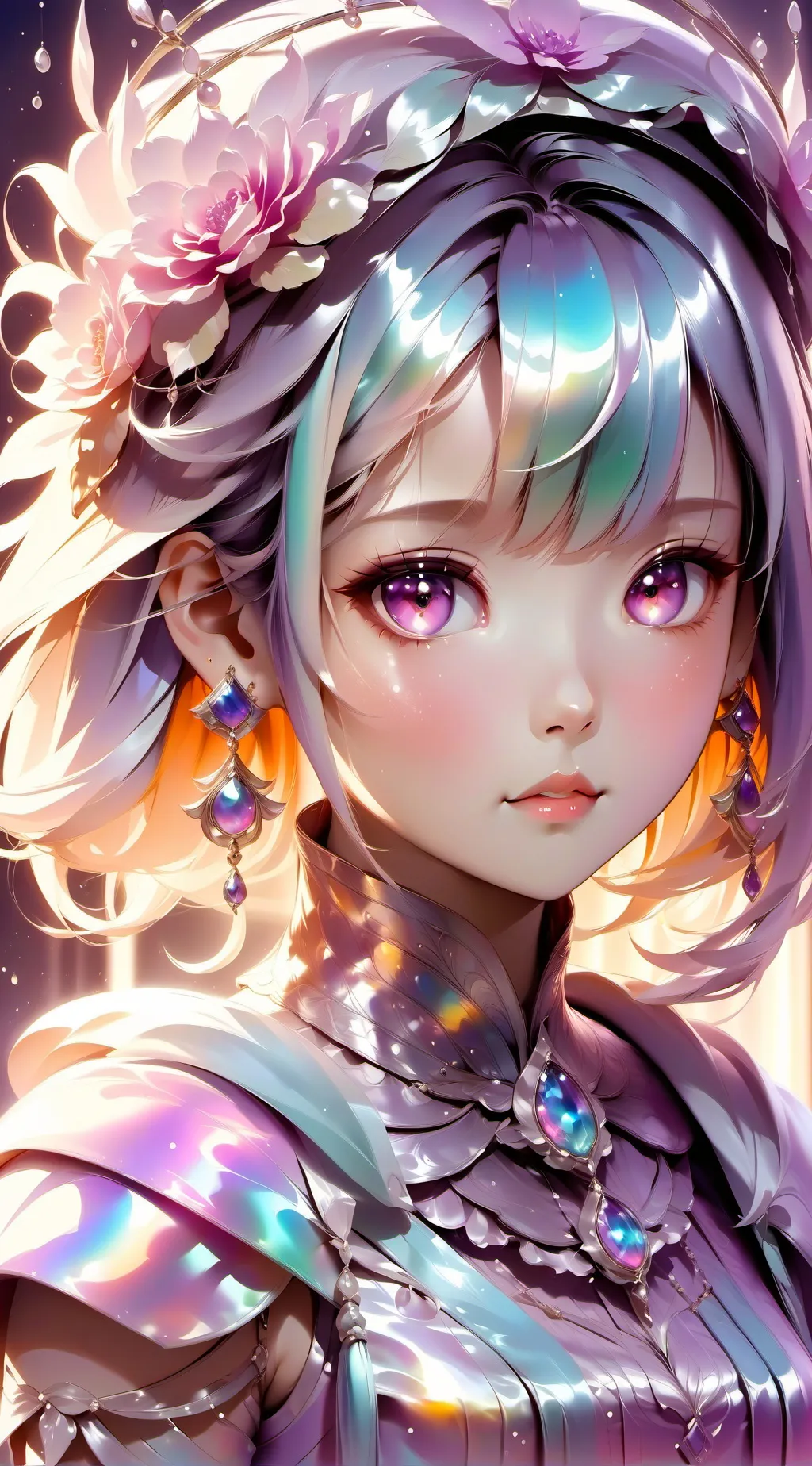 ai character: Rainbow background