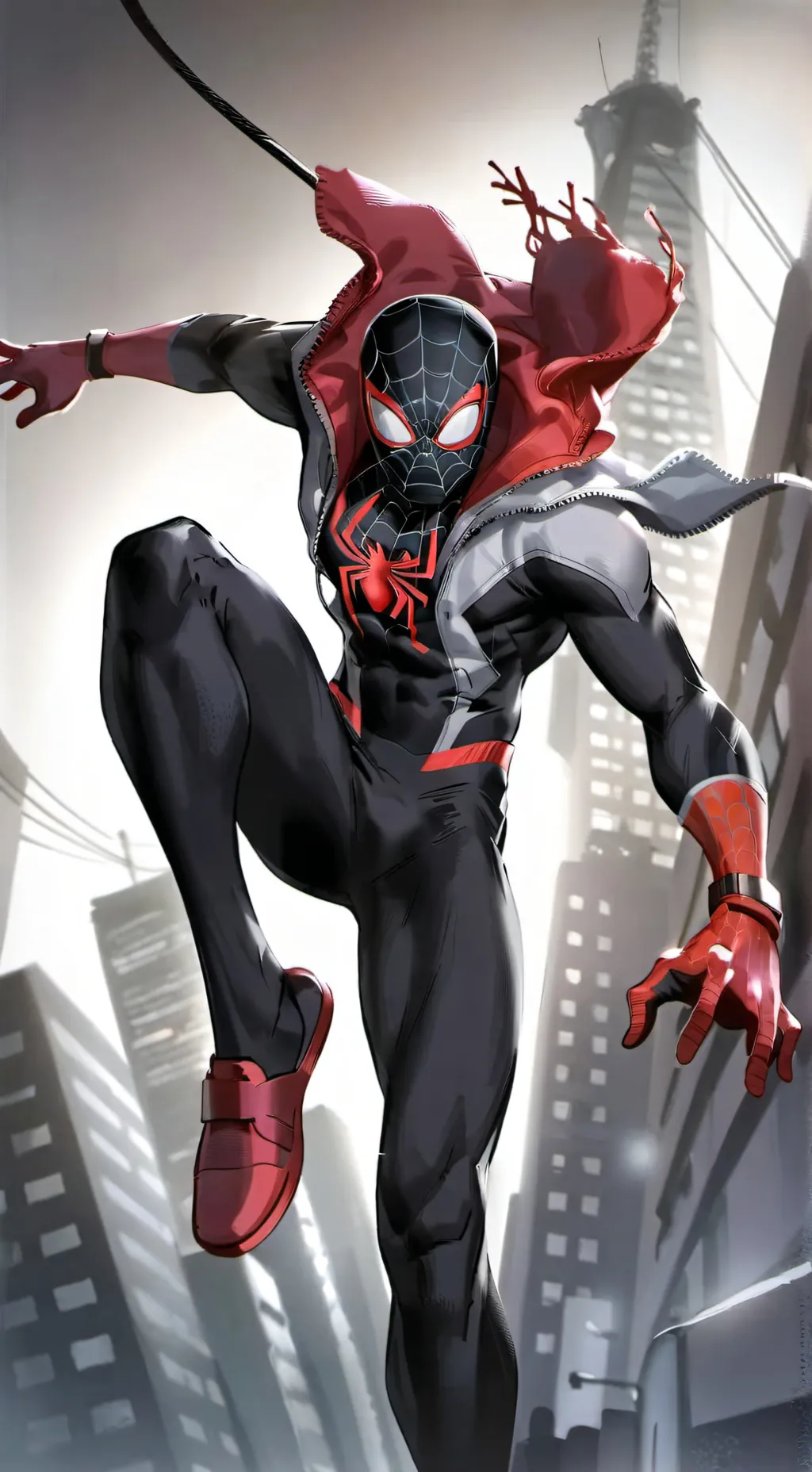 ai character: Spider verse  background