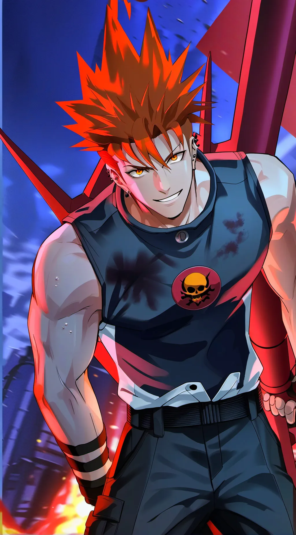 ai character: Katsuki Bakugou background