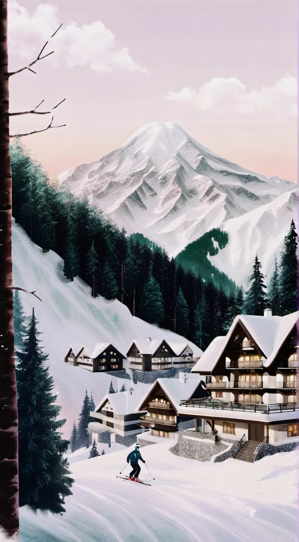 ai character: ❄kny ski holiday❄ background