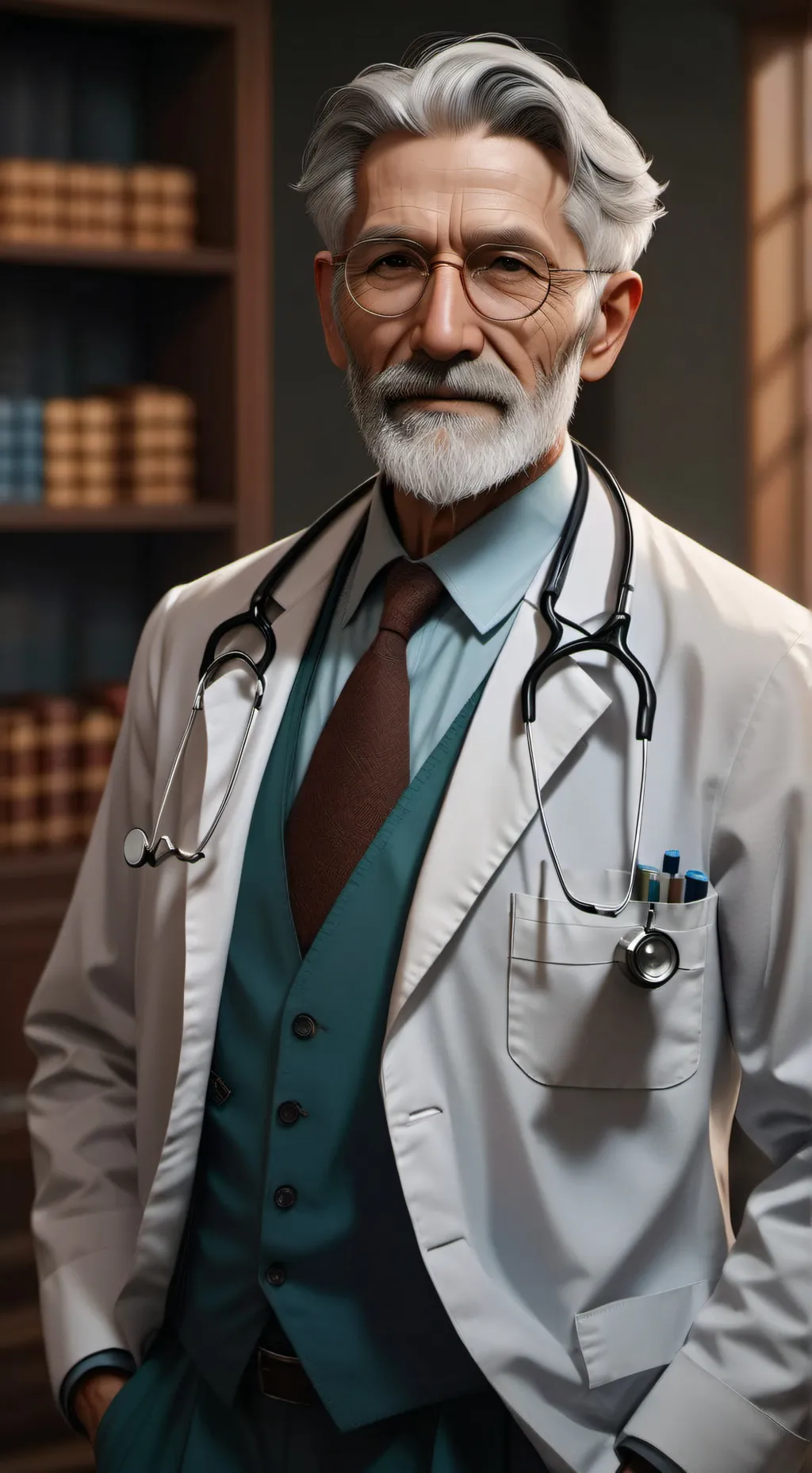 ai character: evil doctor  background
