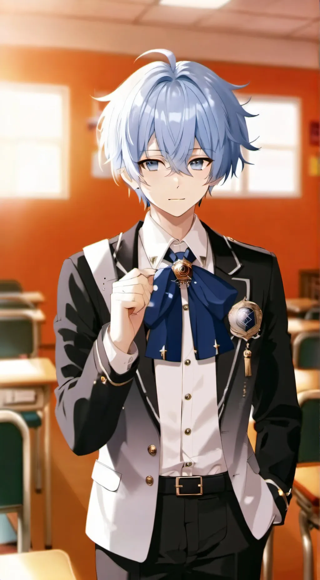 ai character: Aaron Alfarinzqi  background