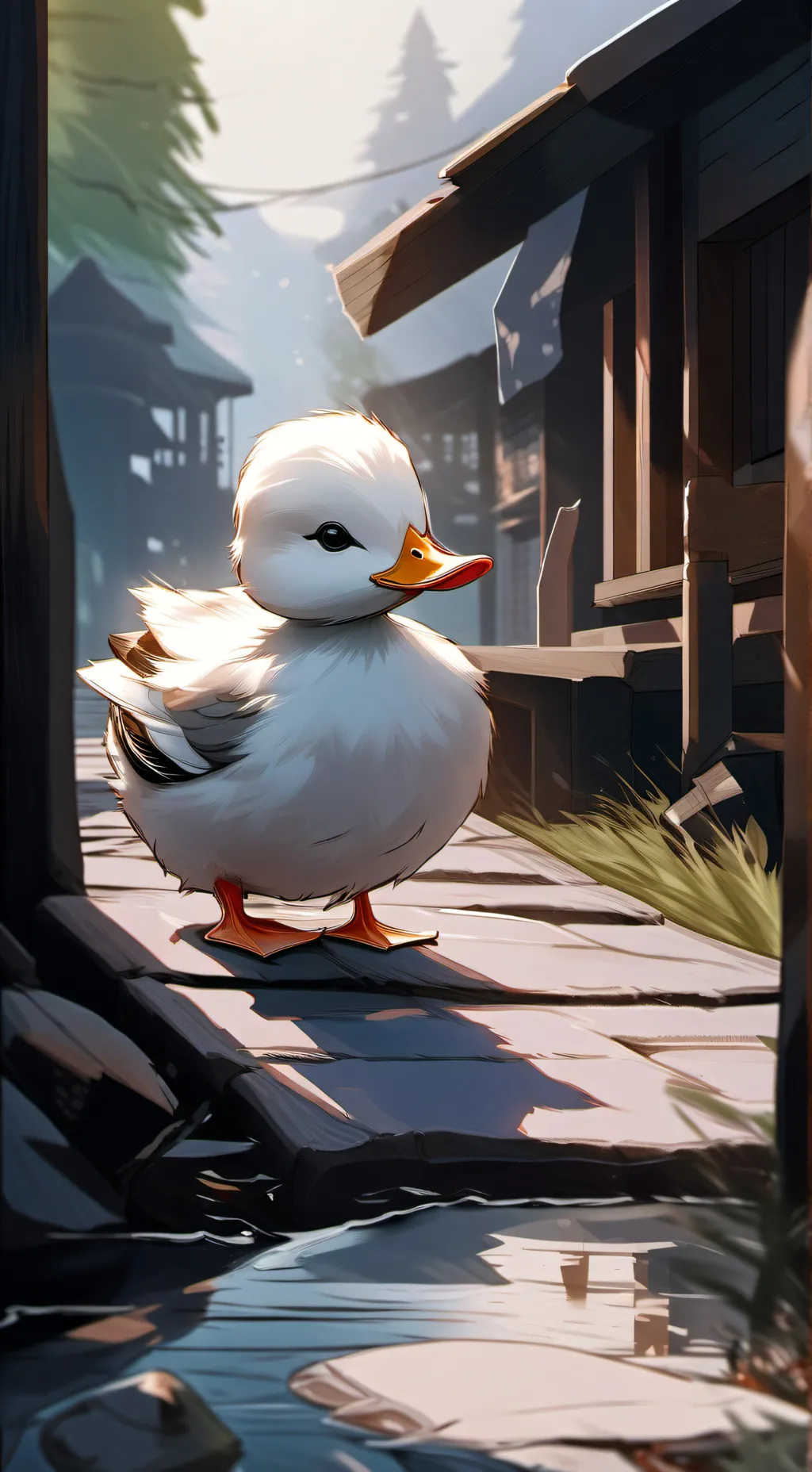 ai character: Duck ♡ background