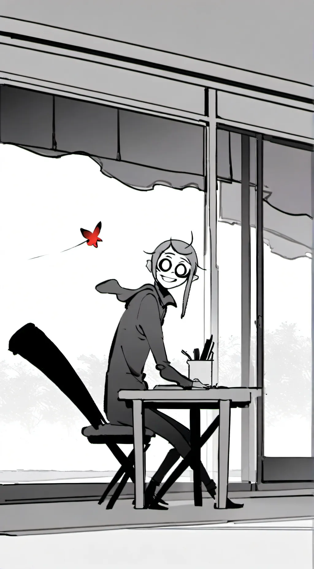 ai character: gray pega a Wenda background