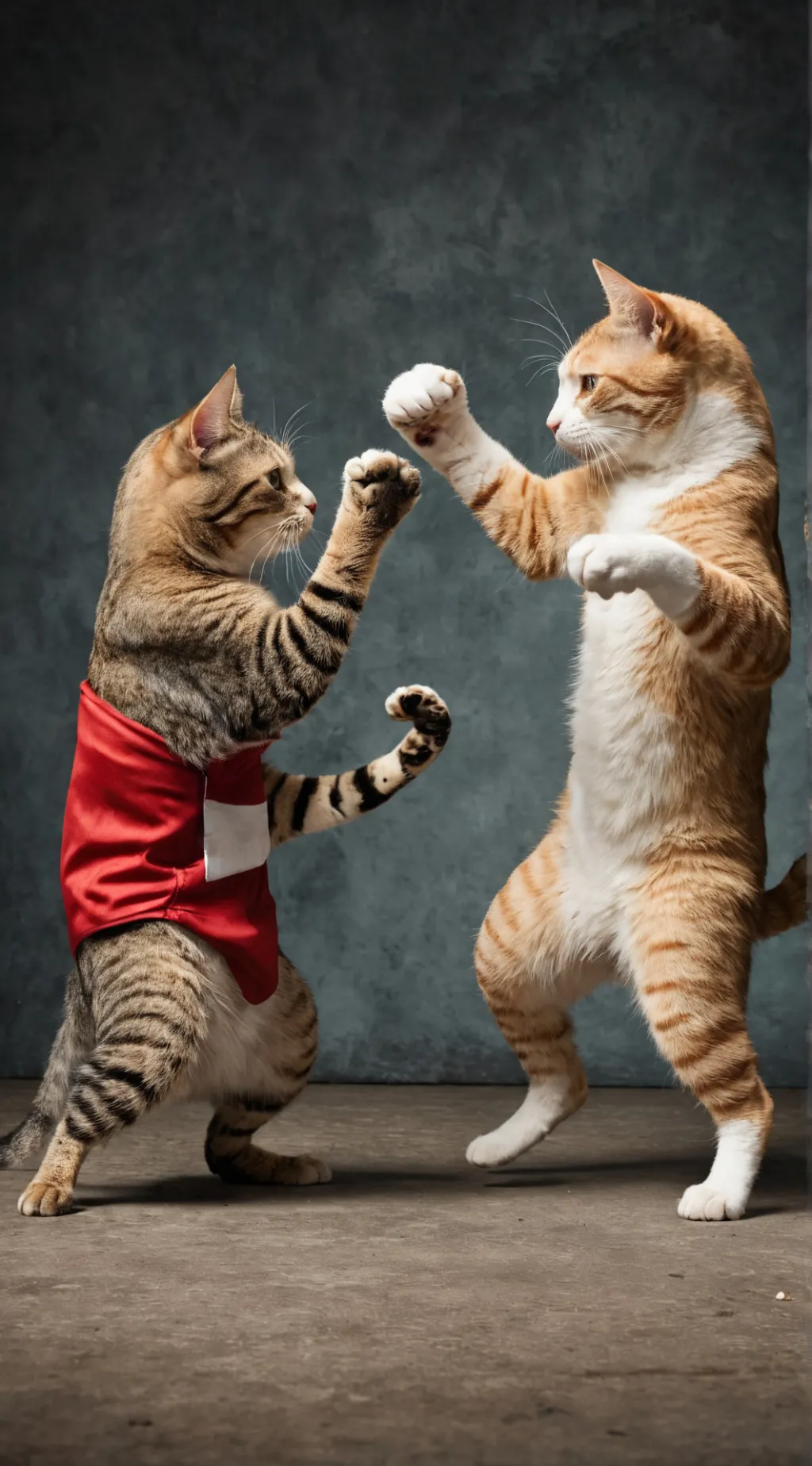 ai character: cat boxing  background