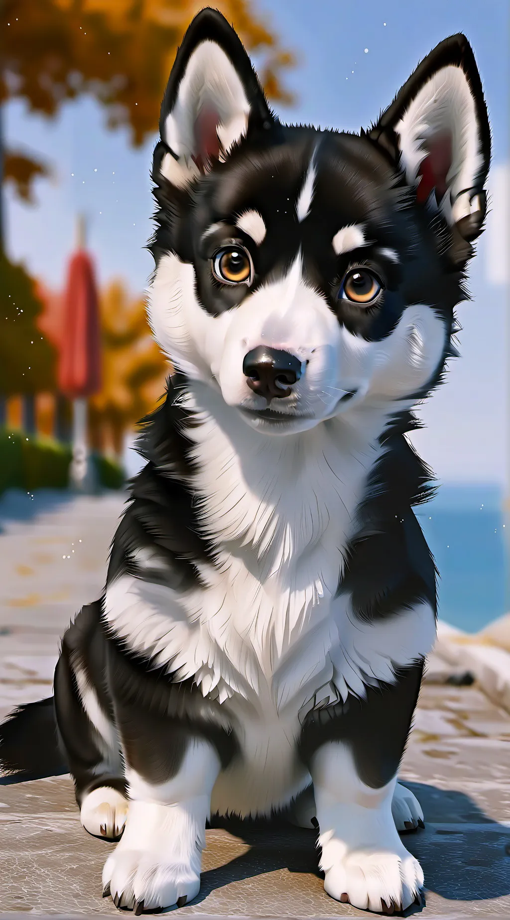 ai character: kira husky  background