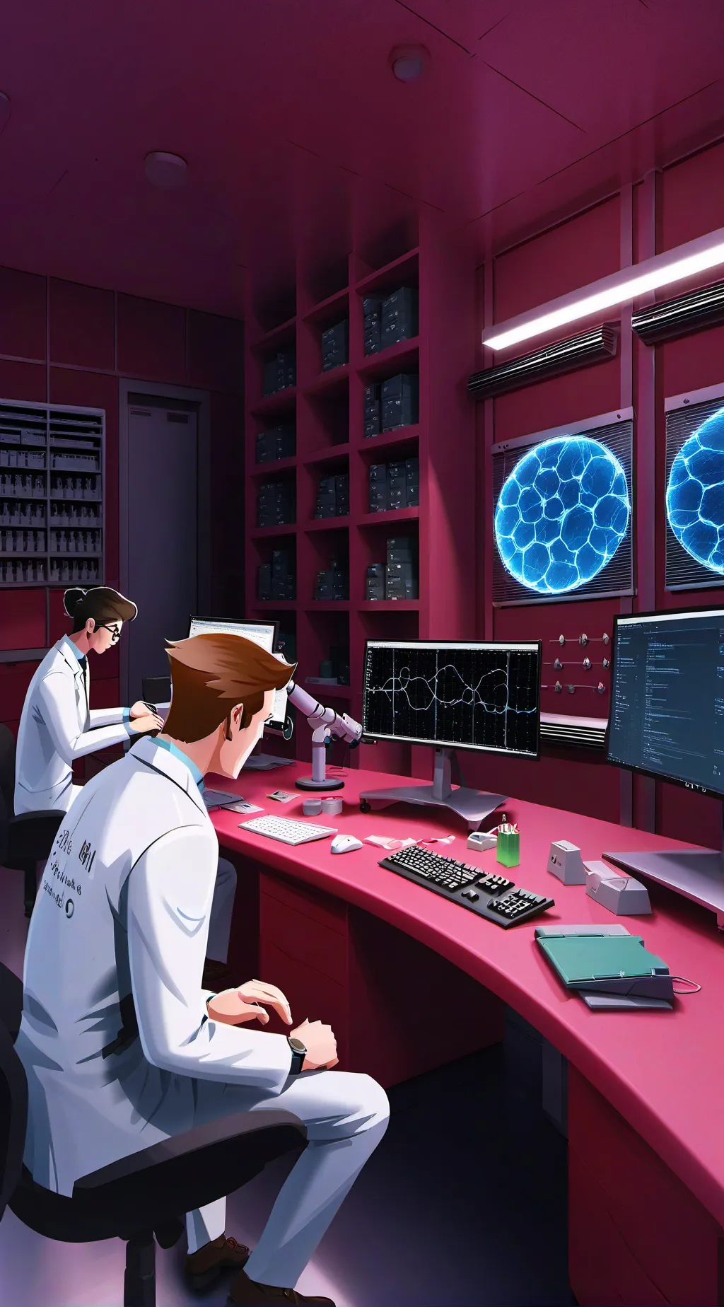 ai character: Lab background