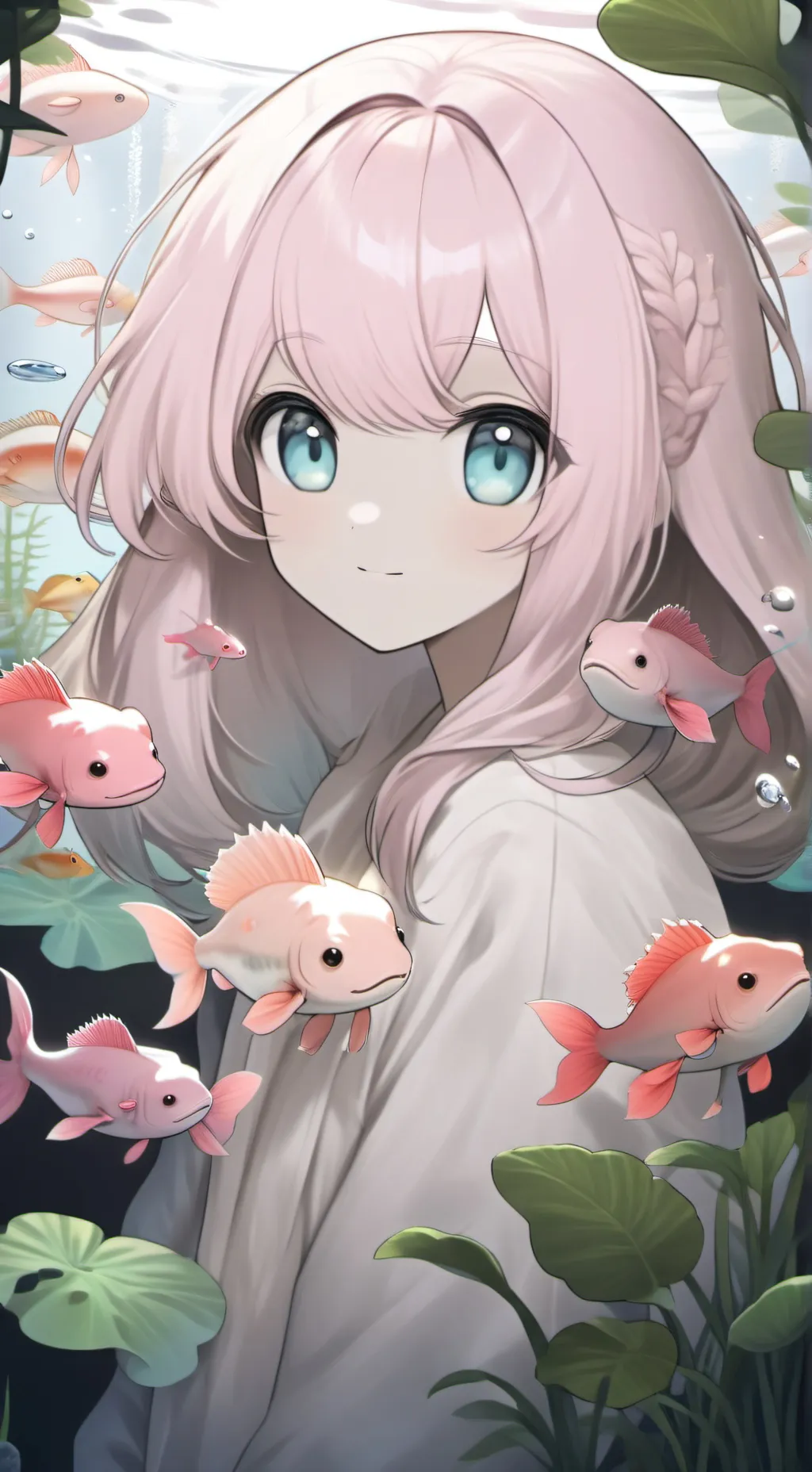 ai character: Speckled Axolotl Furry background