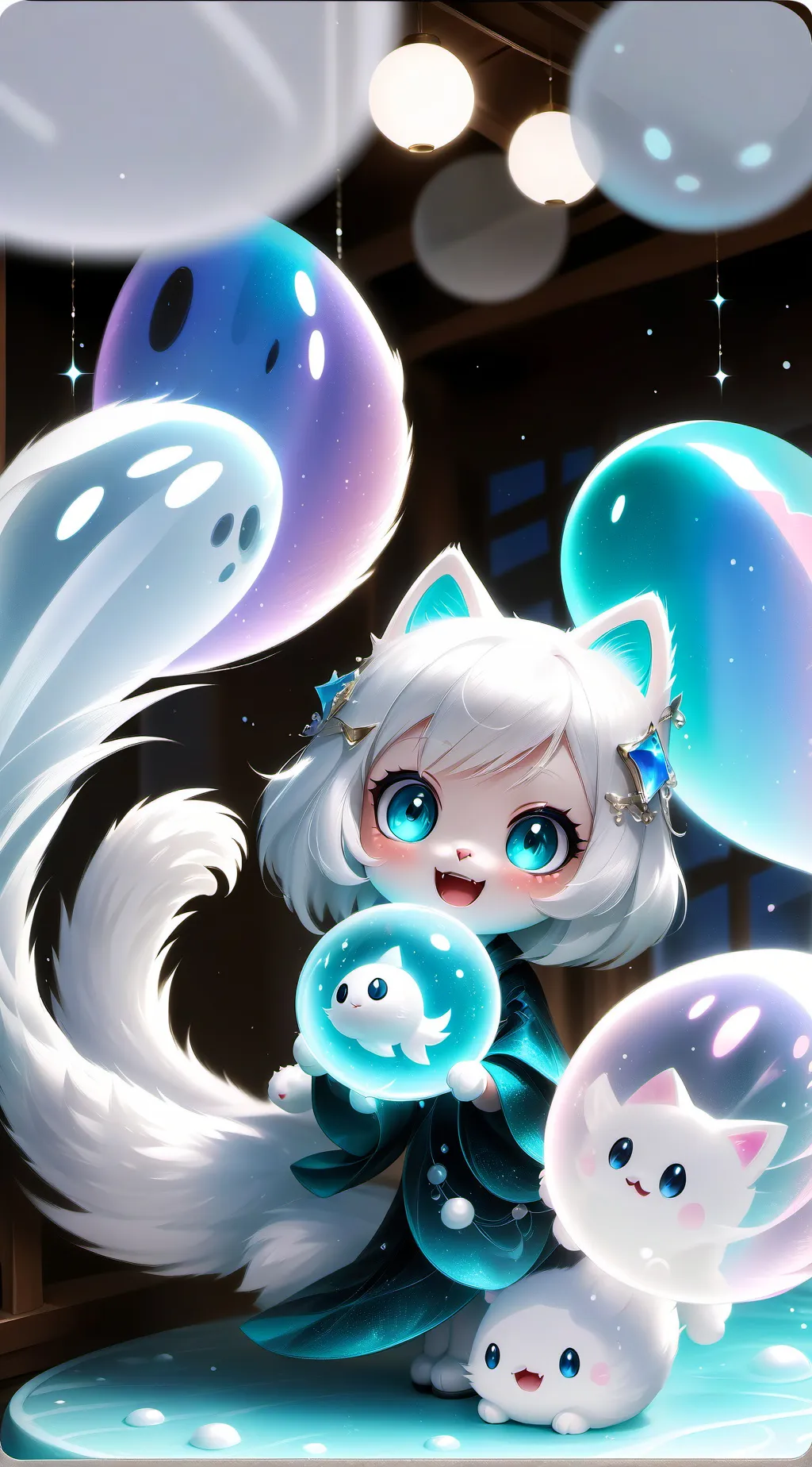 ai character: gatita abandonada background