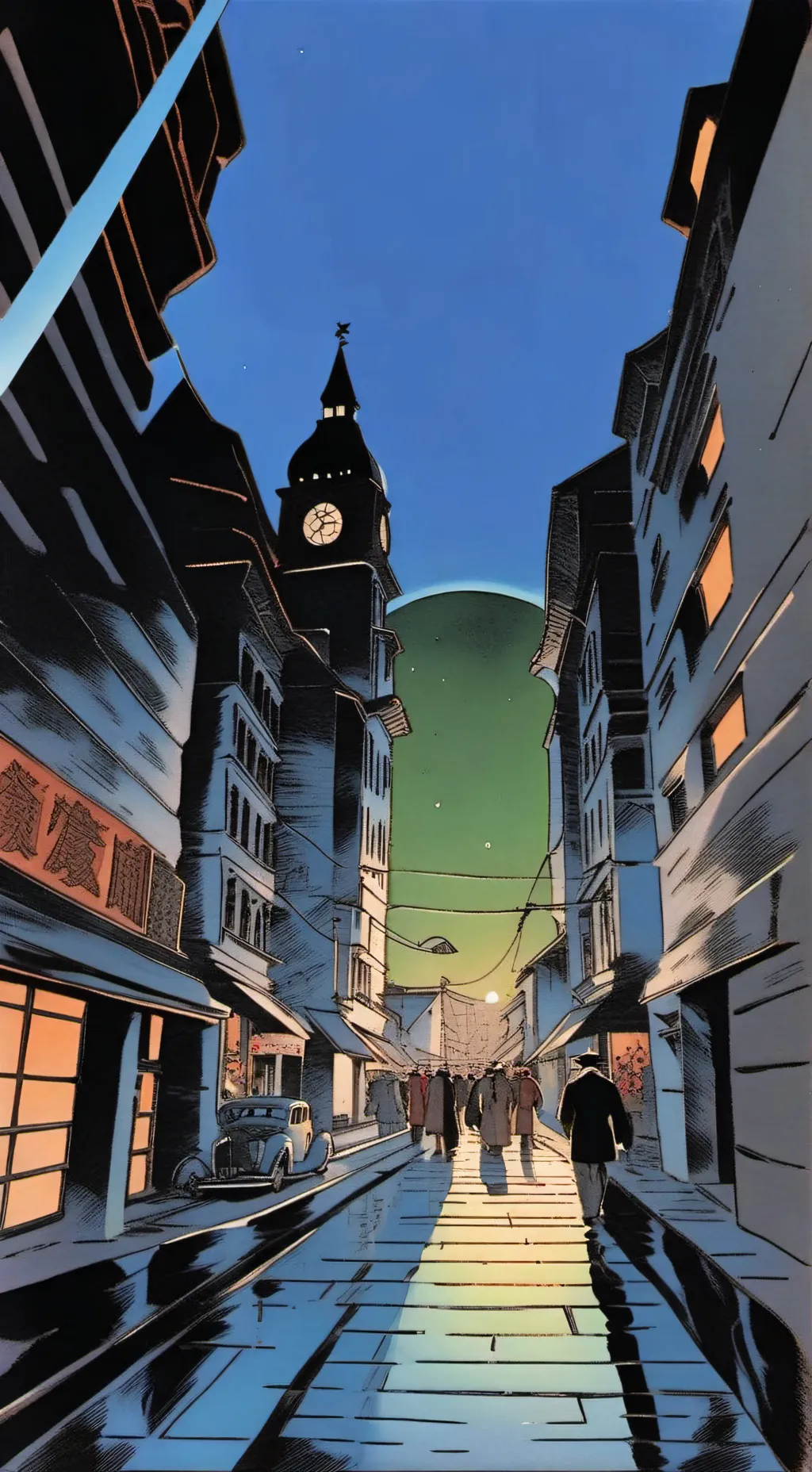ai character: MHA night attack background