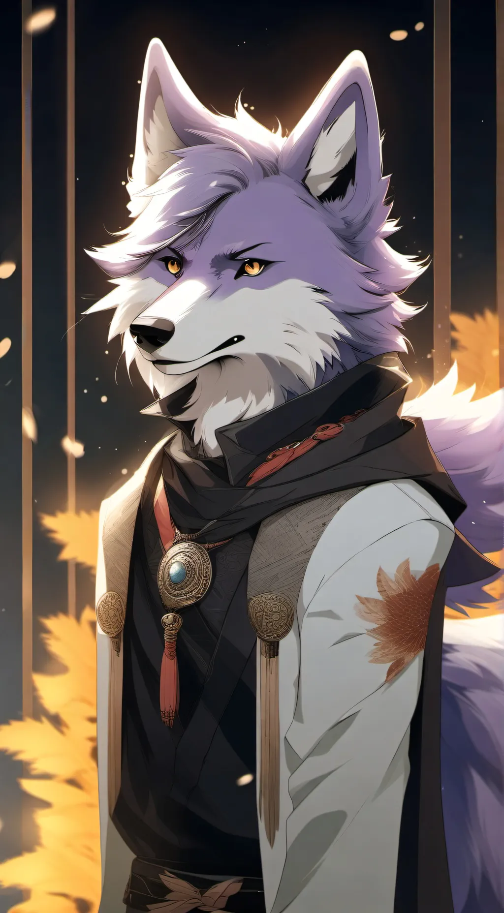 ai character: Violet background