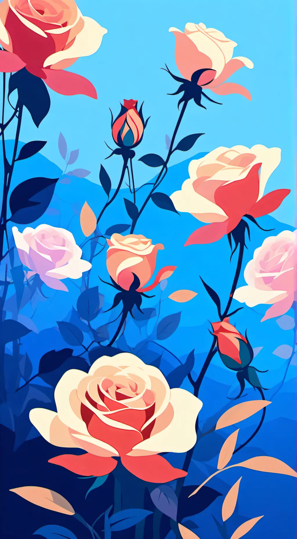 ai character: Roses background
