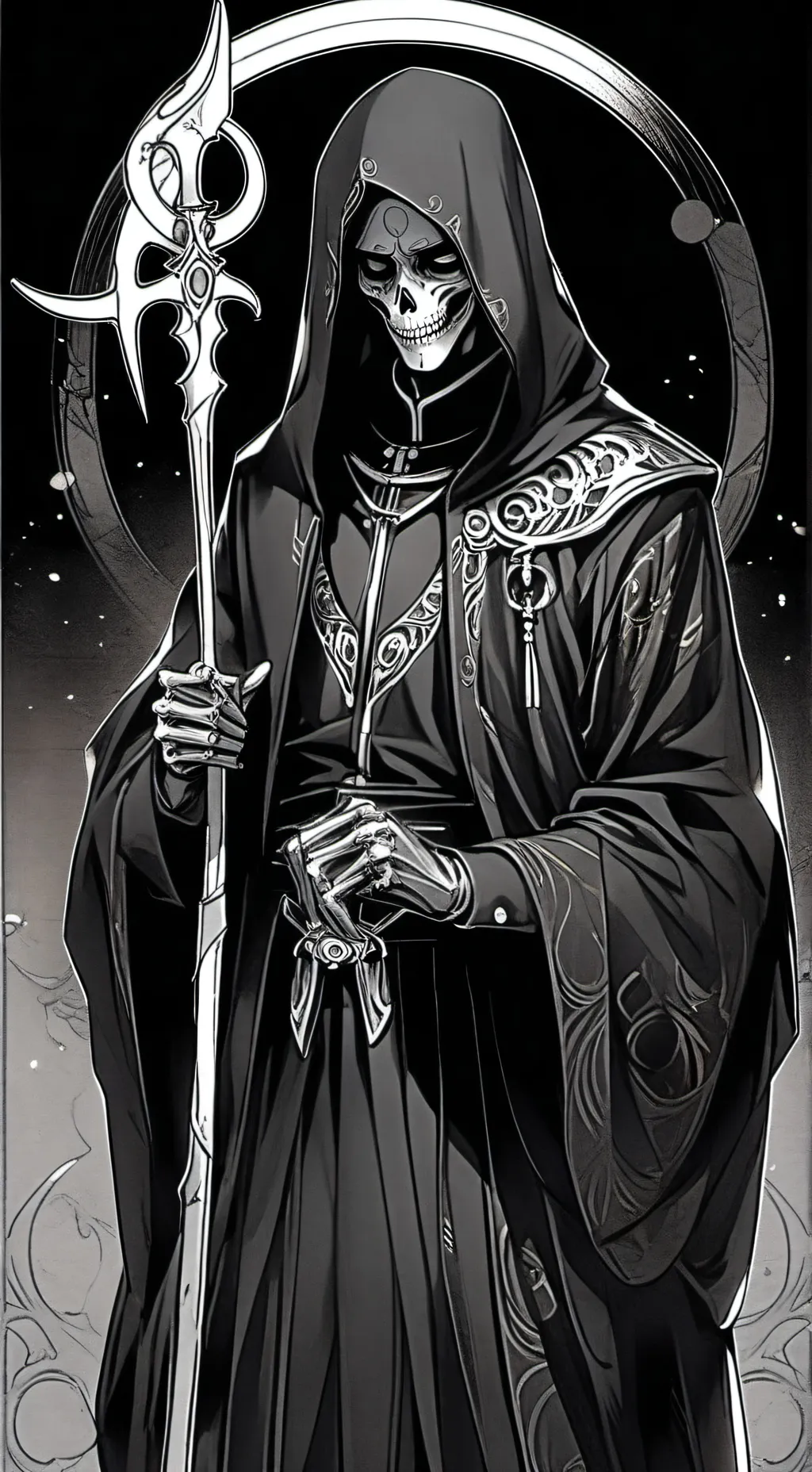 ai character: grim reaper background