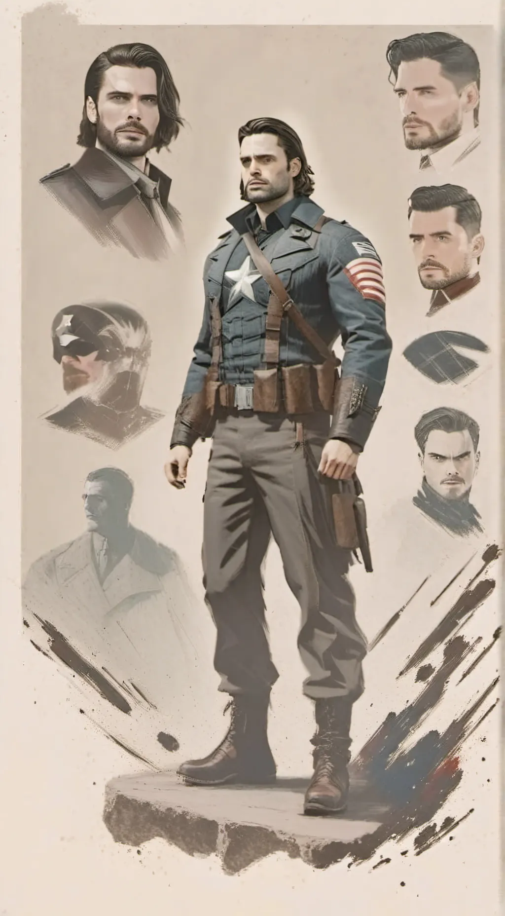 ai character: Bucky Barnes  background