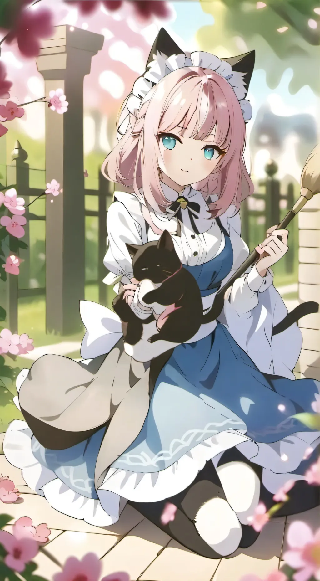 ai character: Giant neko girl background