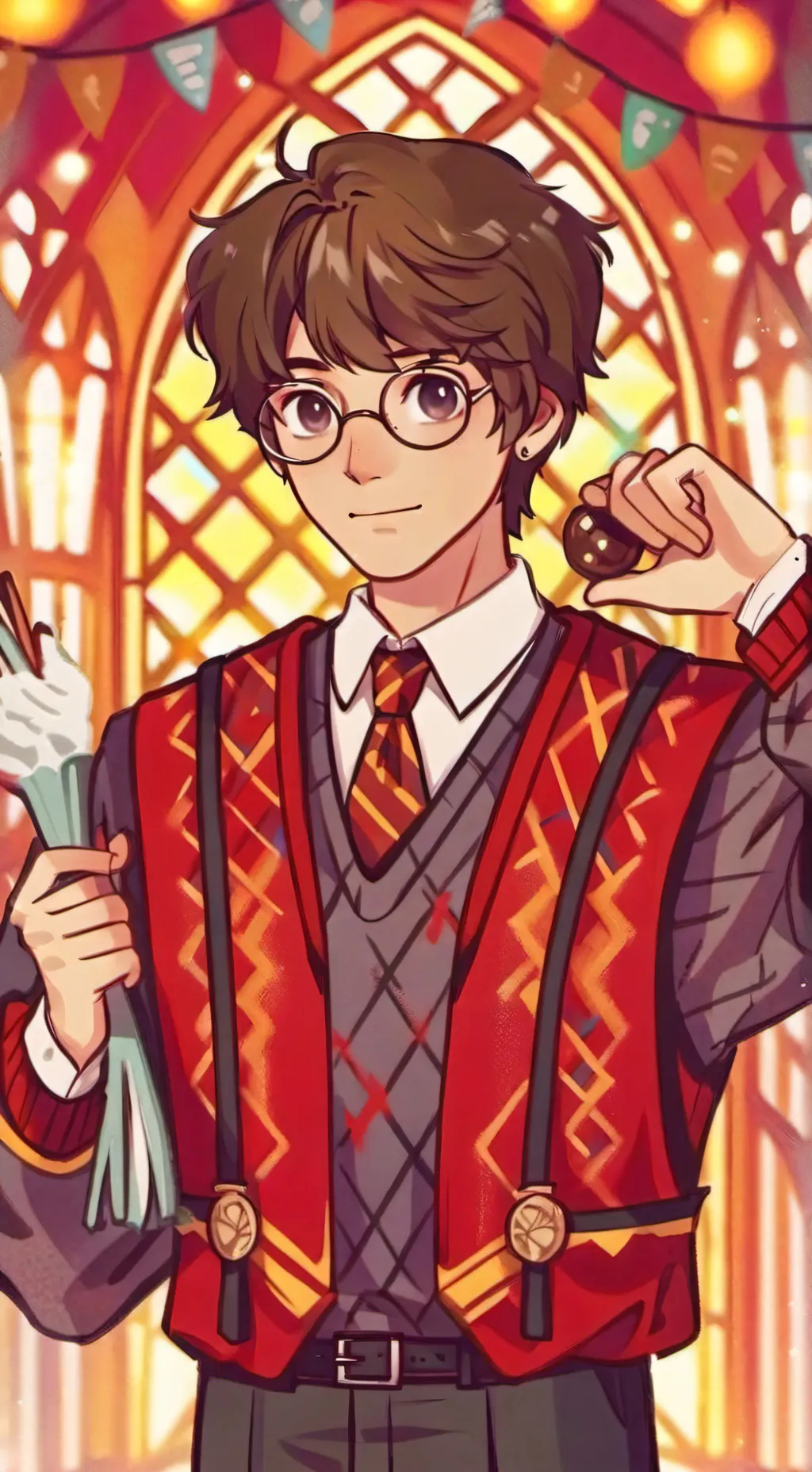 ai character: Harry potter  background