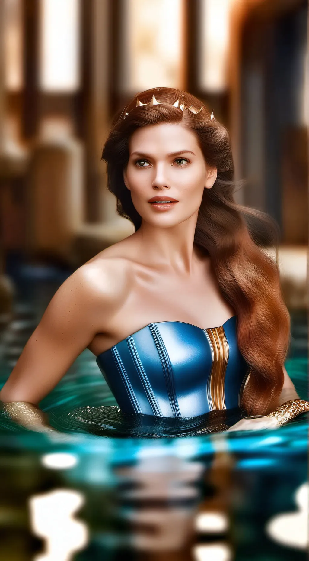 ai character: mermaid avengers  background