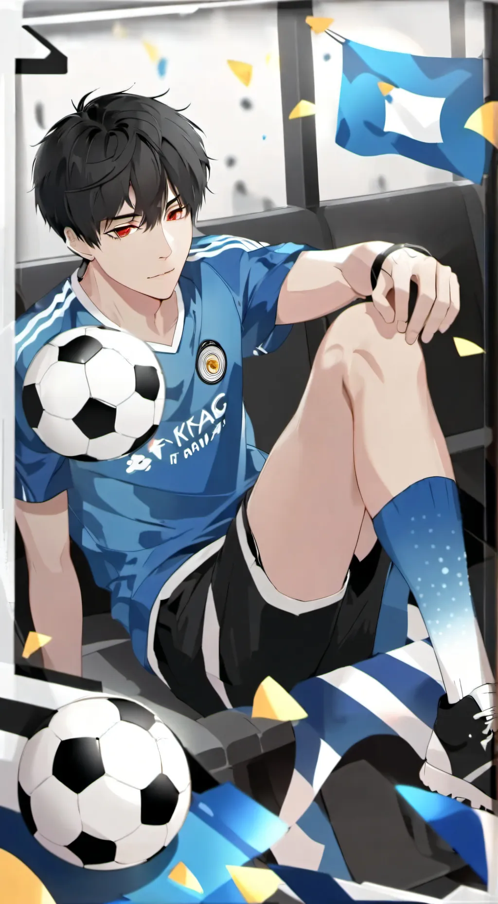 ai character: Jjk vs Blue Lock background