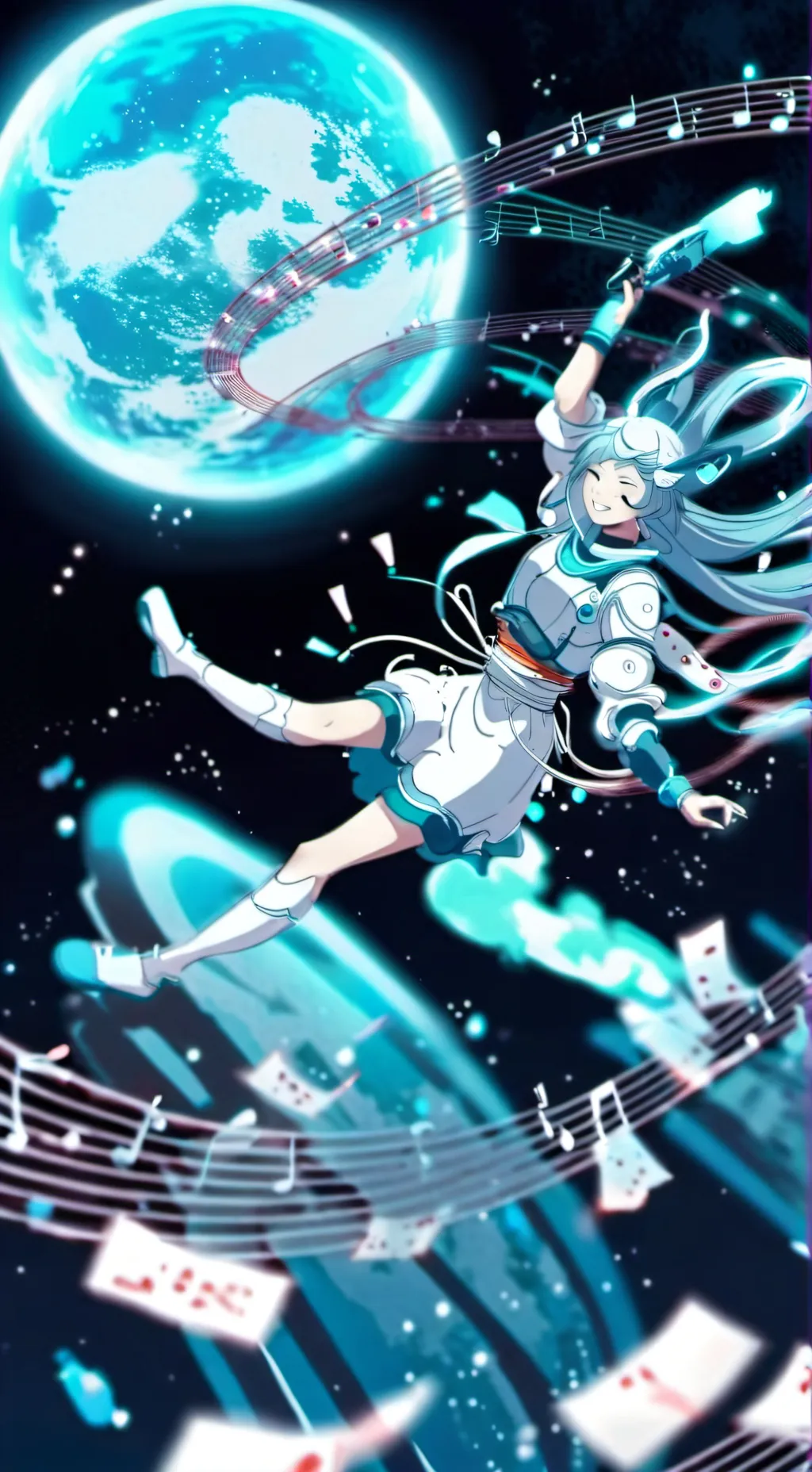 ai character: Intergalactic miku background