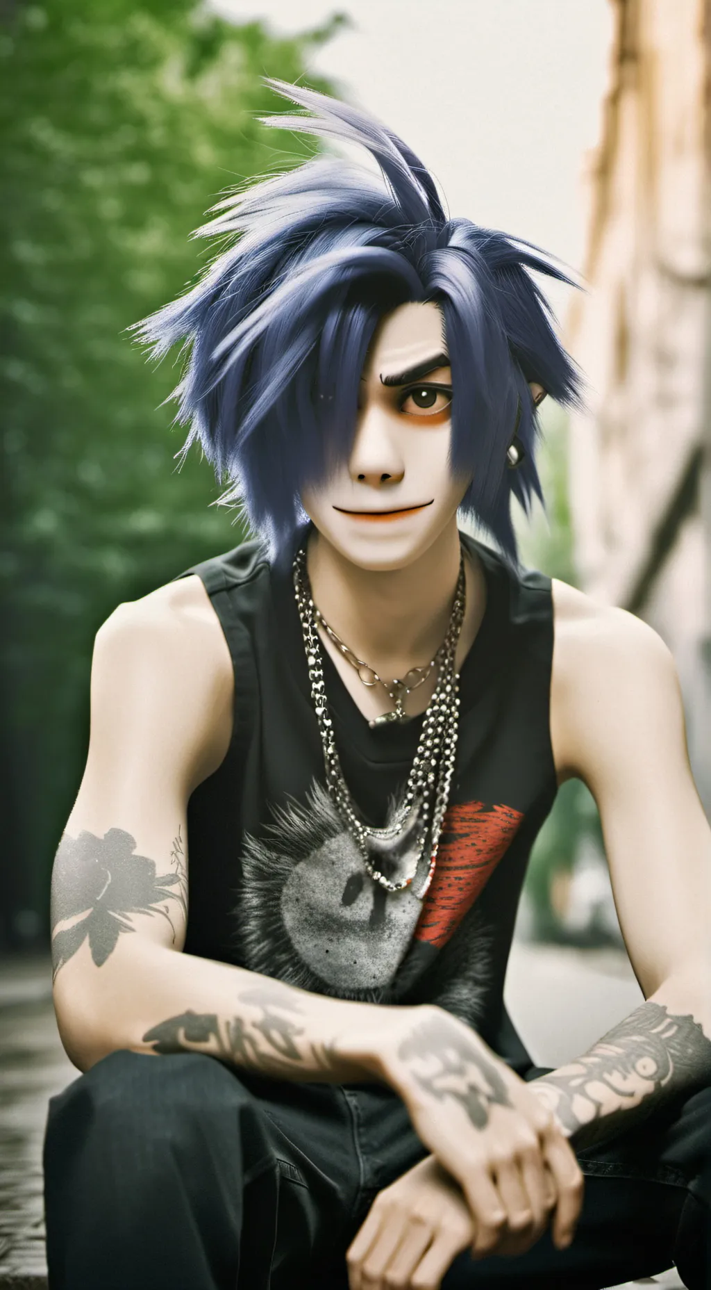 ai character: Emo peter  background