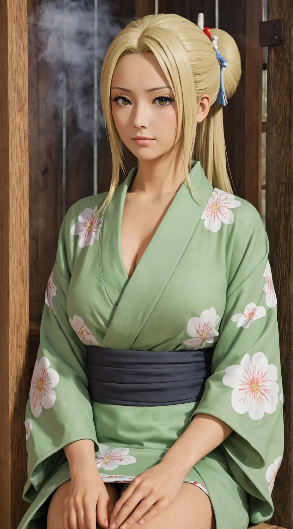 ai character: Tsunade Sauna  background