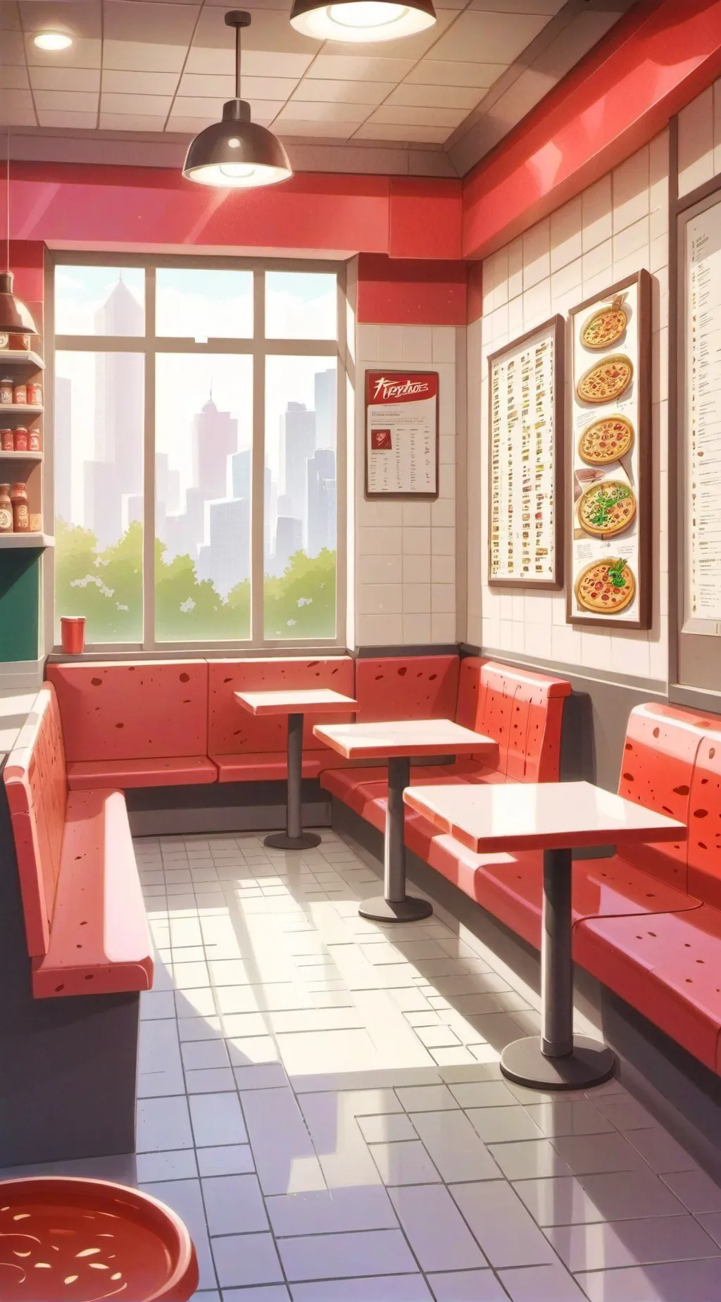 ai character: PH at pizza hut background