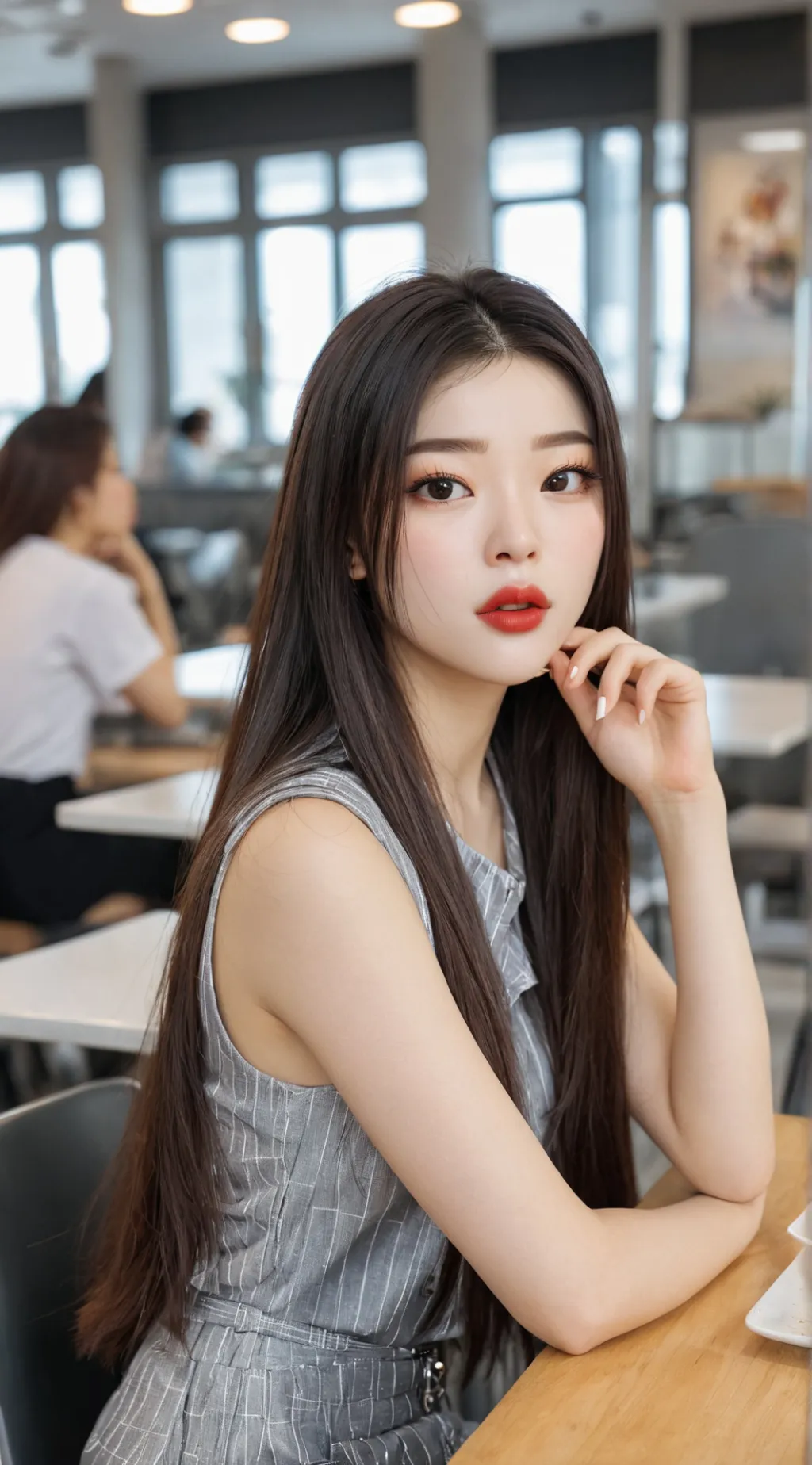 ai character: Jinju Kim  background