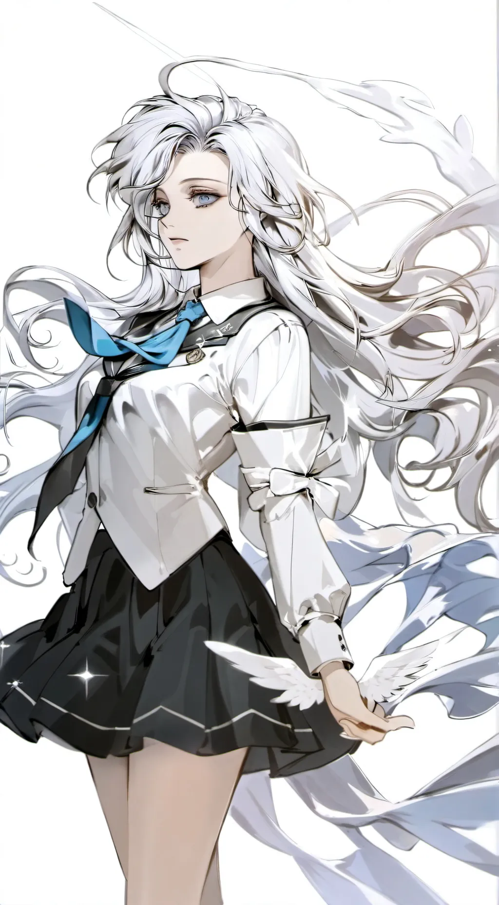 ai character: Silver background