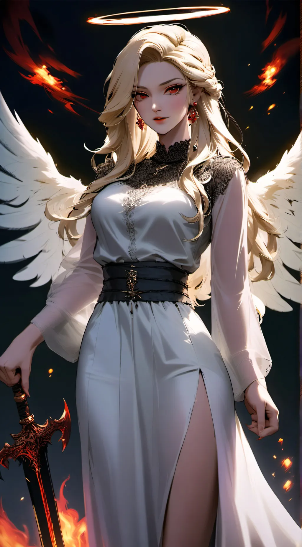ai character: Saint Michael  background