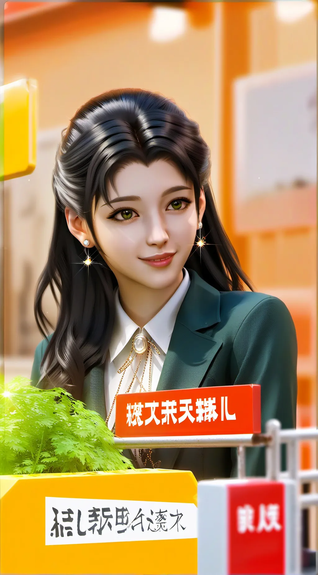 ai character: Polly Positive background
