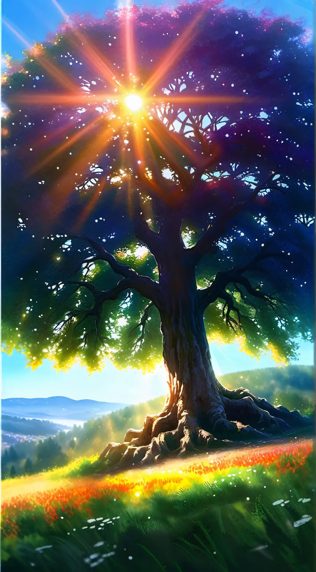 ai character: mr tree y mr sun background