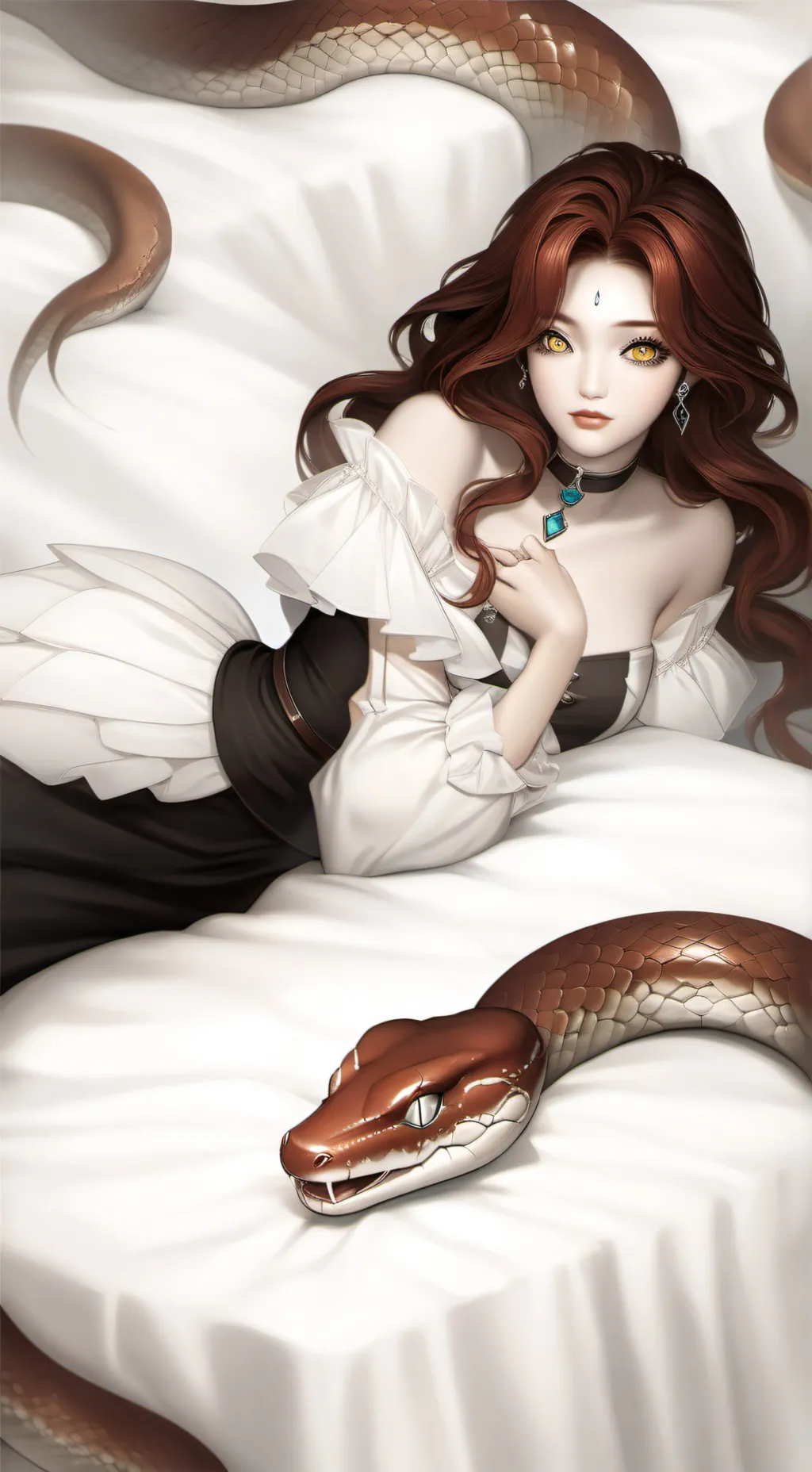 ai character: lamia girl background