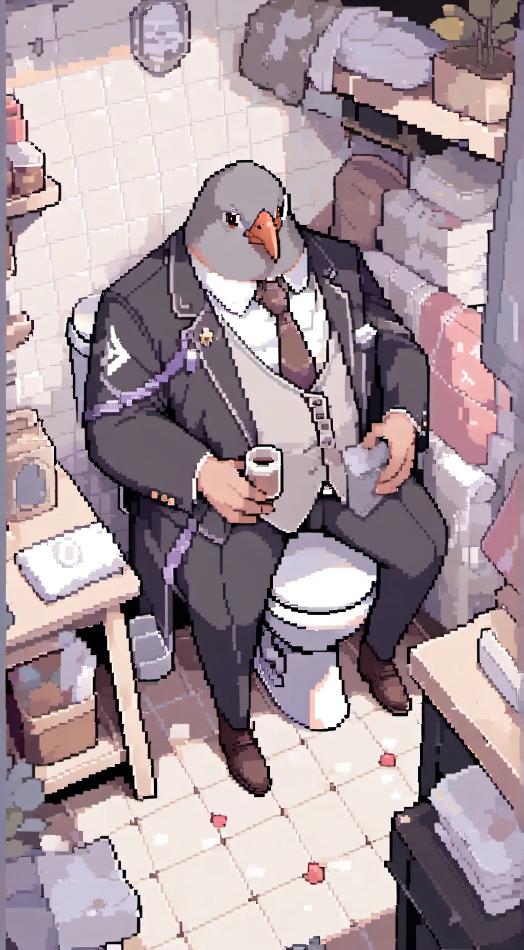 ai character: pigeon  background