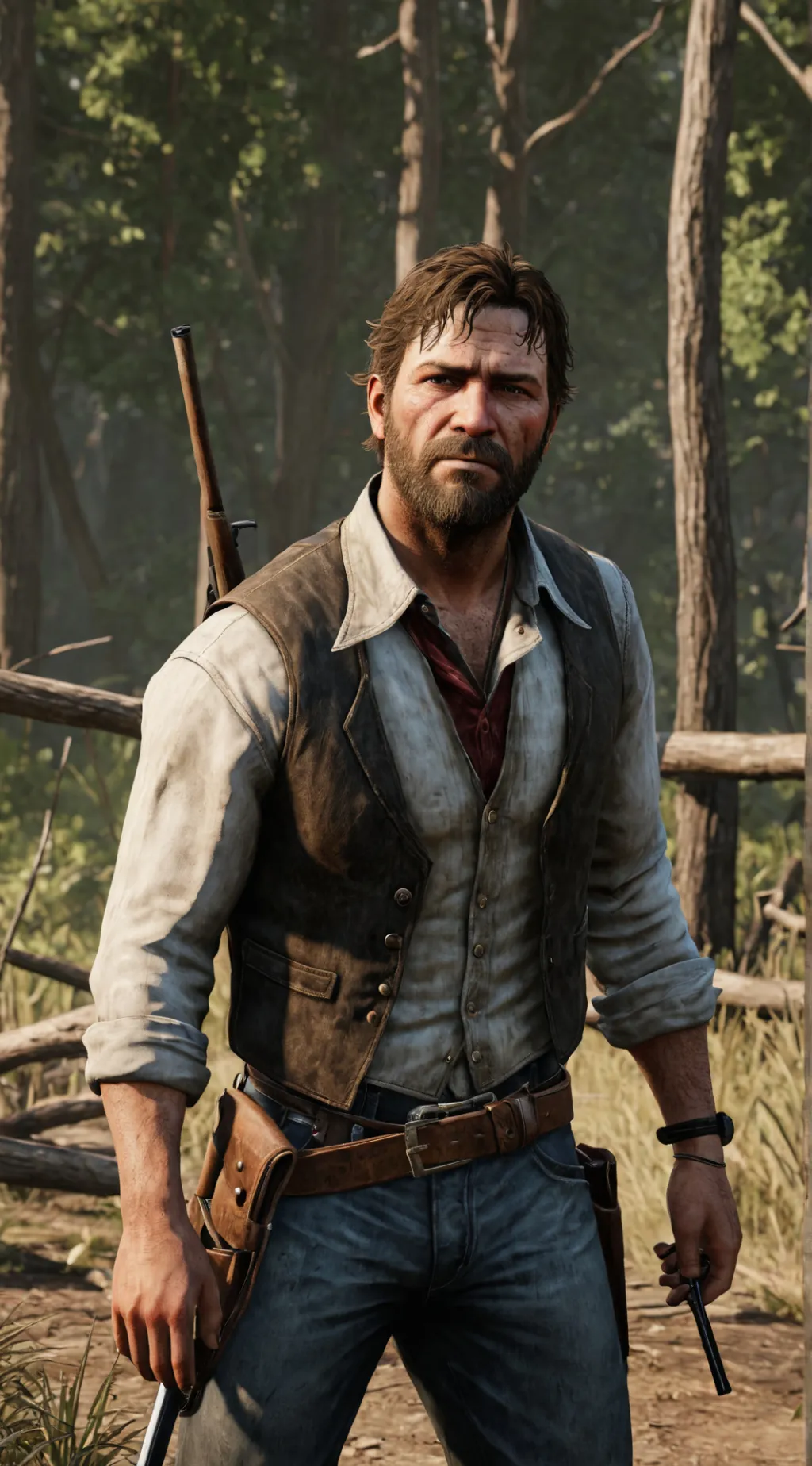 ai character: arthur Morgan  background