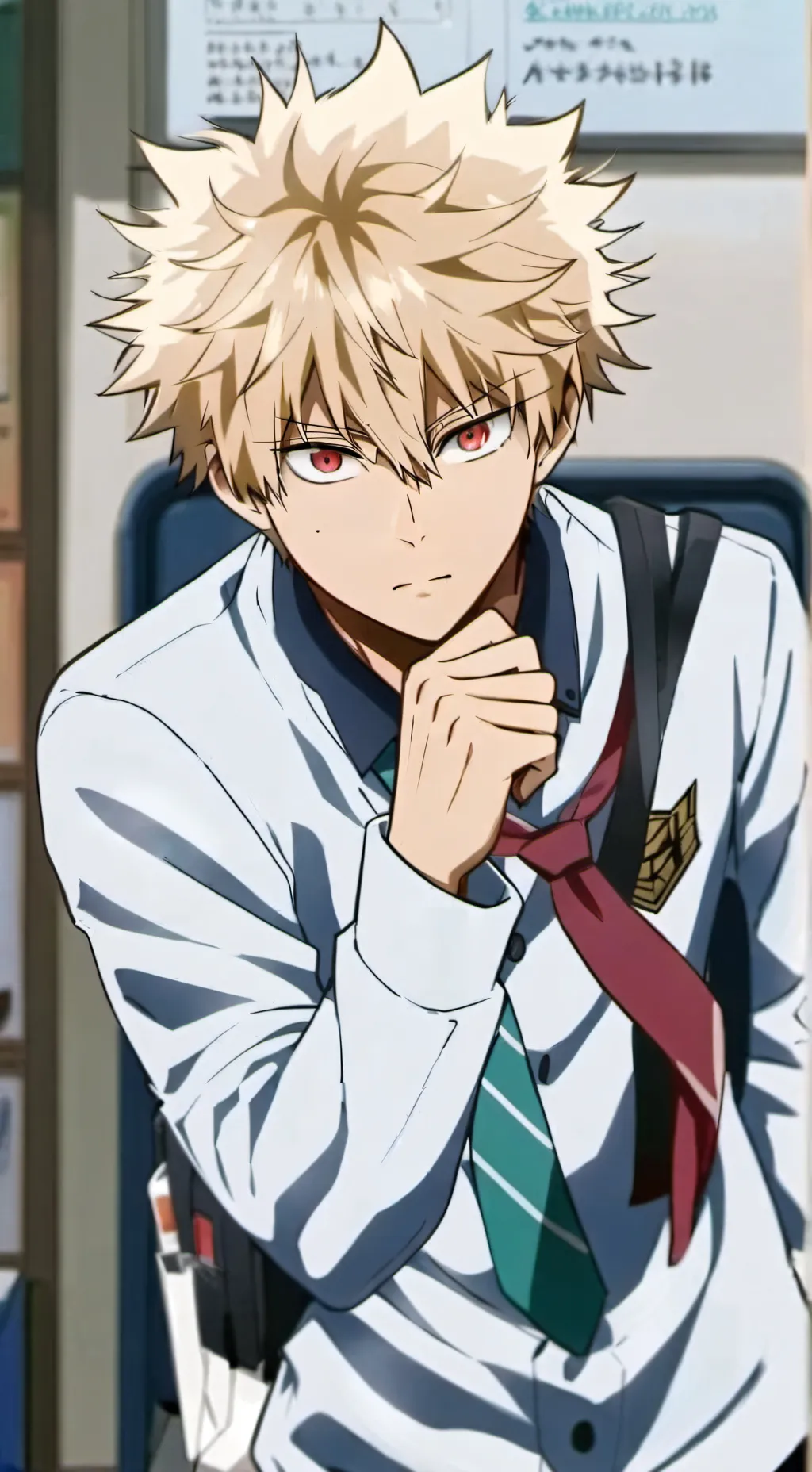 ai character: Katsuki Bakugo  background