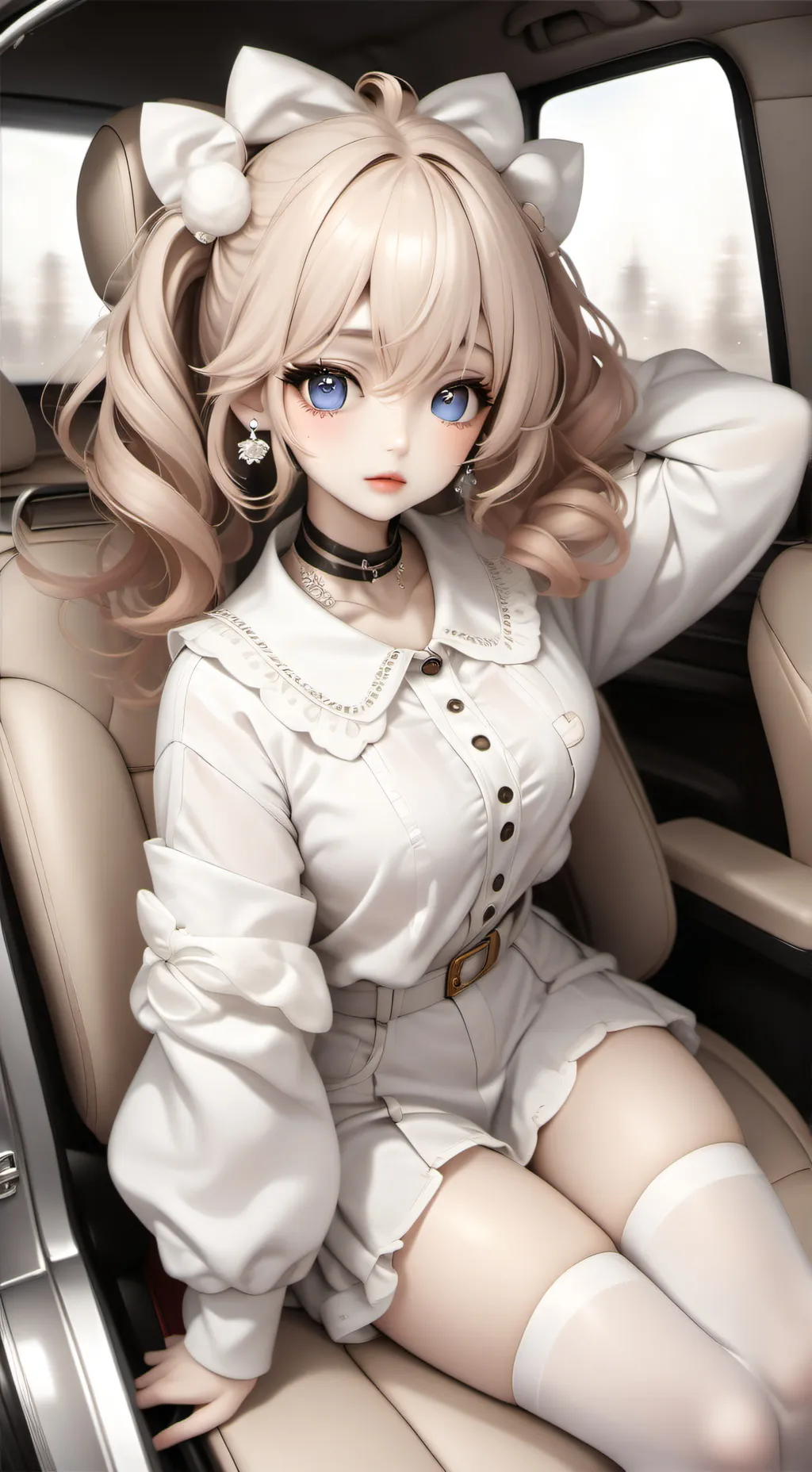 ai character: car seat,  background