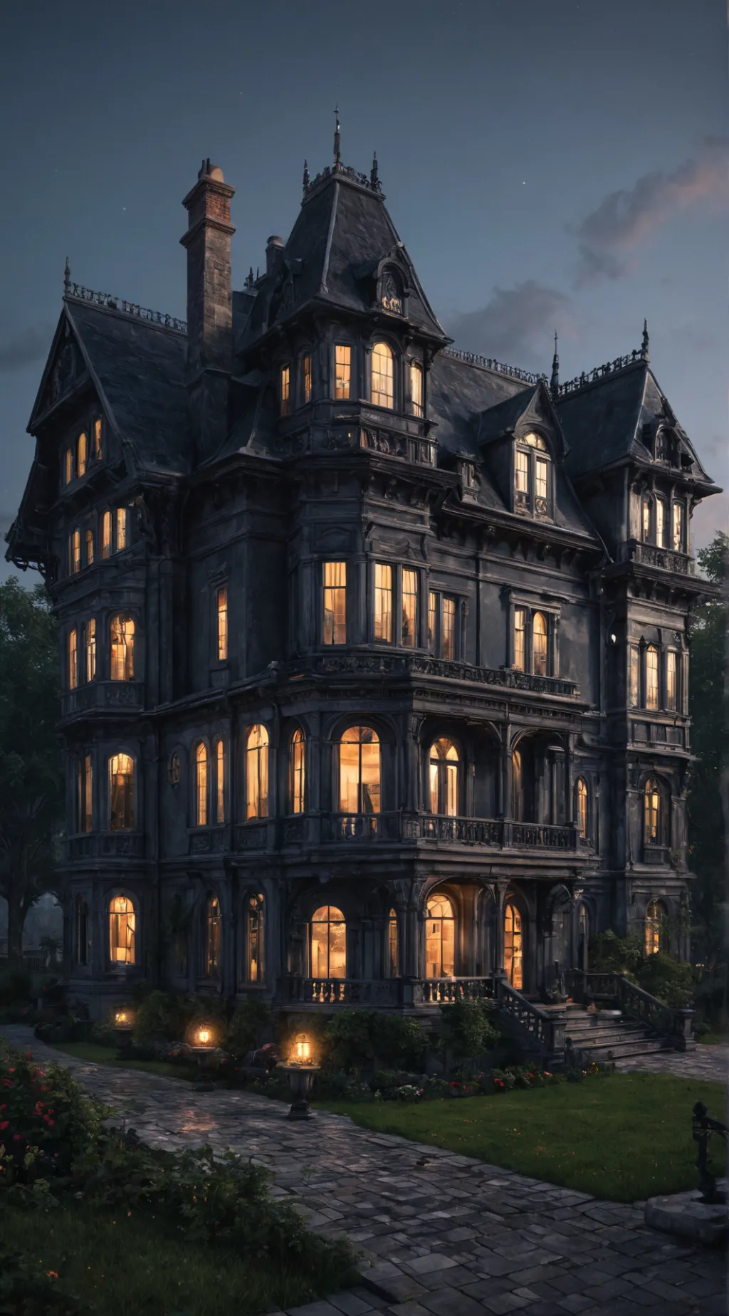 ai character: Haunted House 🏚️ background