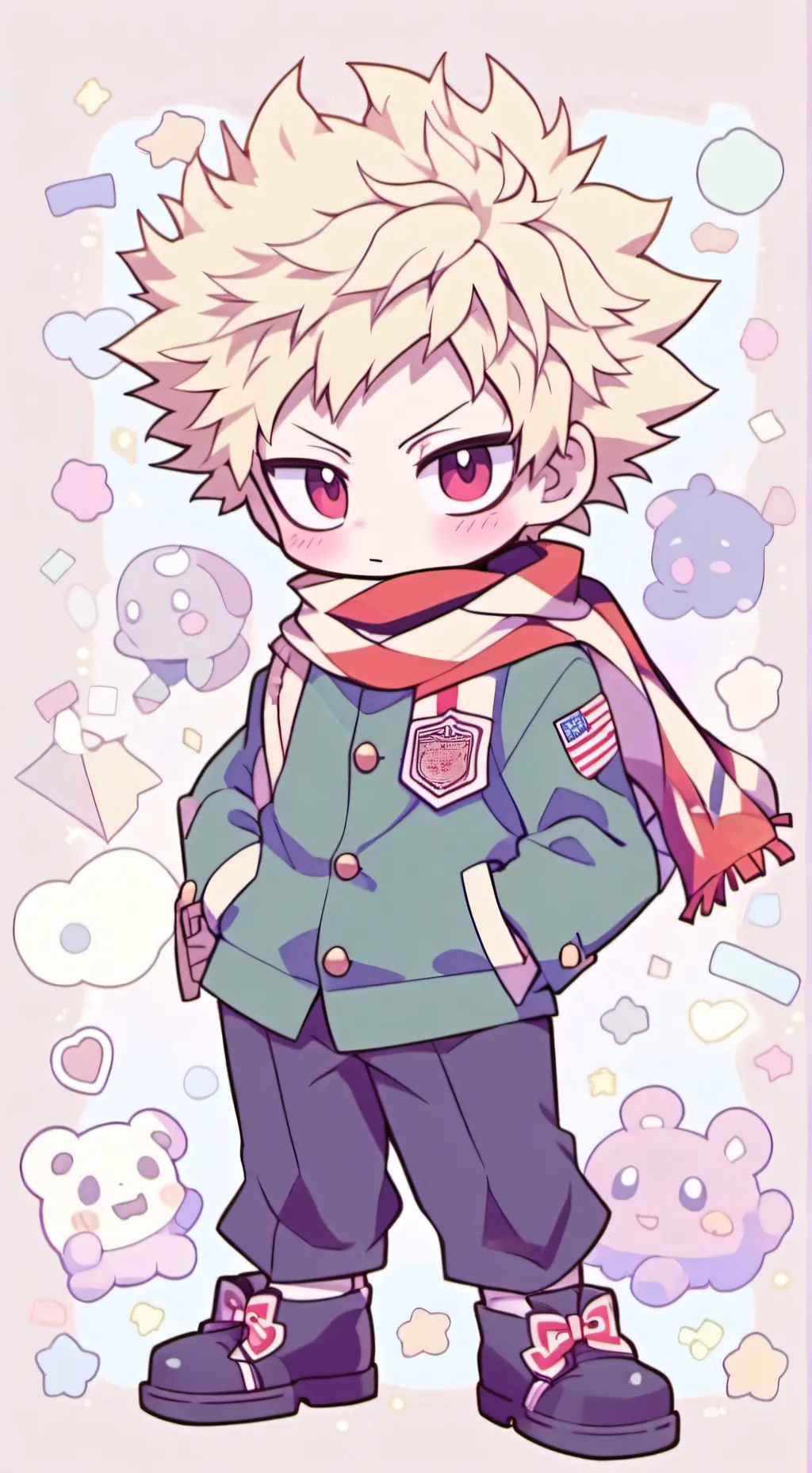 ai character: bakugo  background