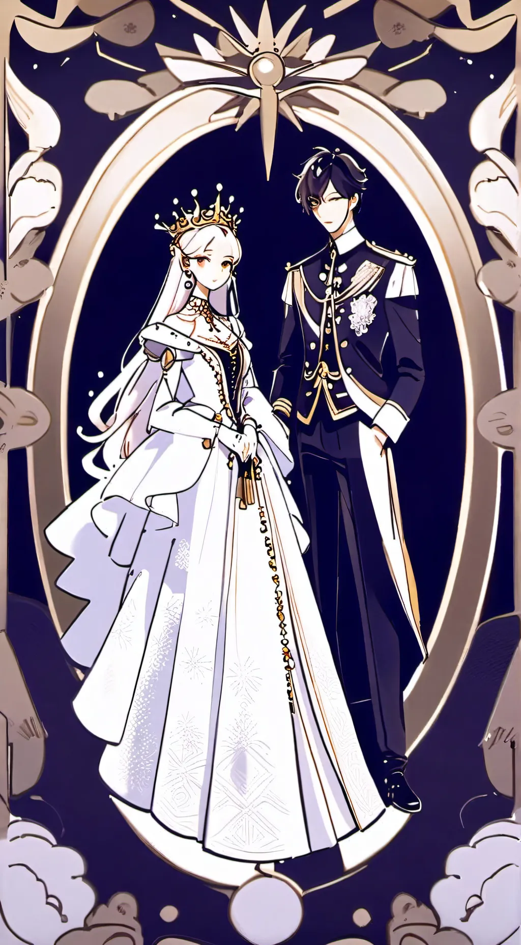 ai character: queen and king background